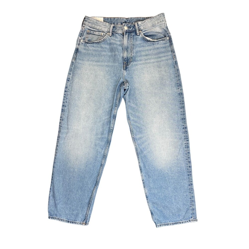 H&M Loose Fit Light Wash Baggy Denim Jeans Men's 31x32 Relaxed Straight Leg - Picture 1 of 9
